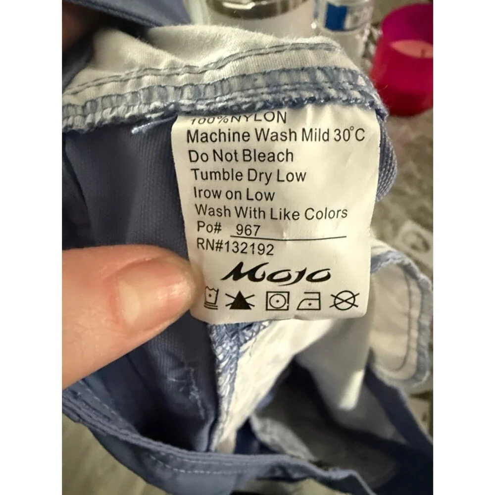 Mojo periwinkle nylon shorts